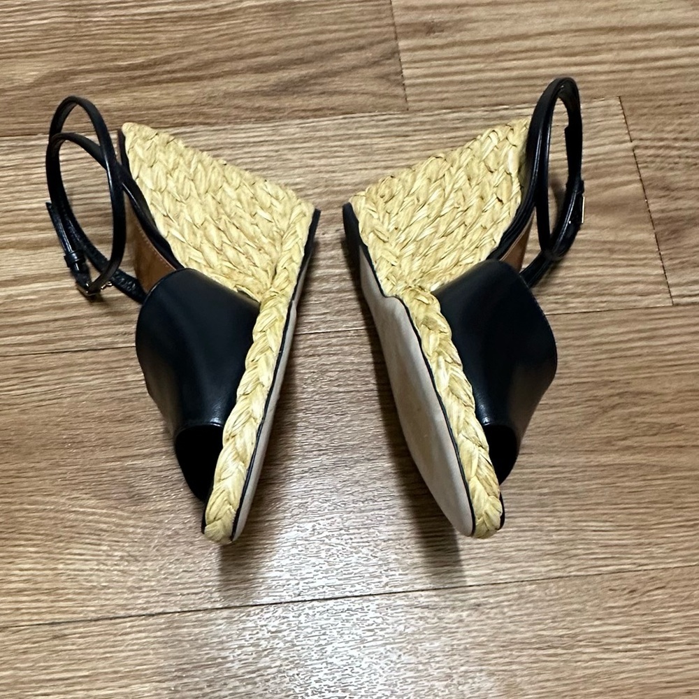 SAINT LAURENT Paloma Black Wedge Sandals - Picture 3 of 16